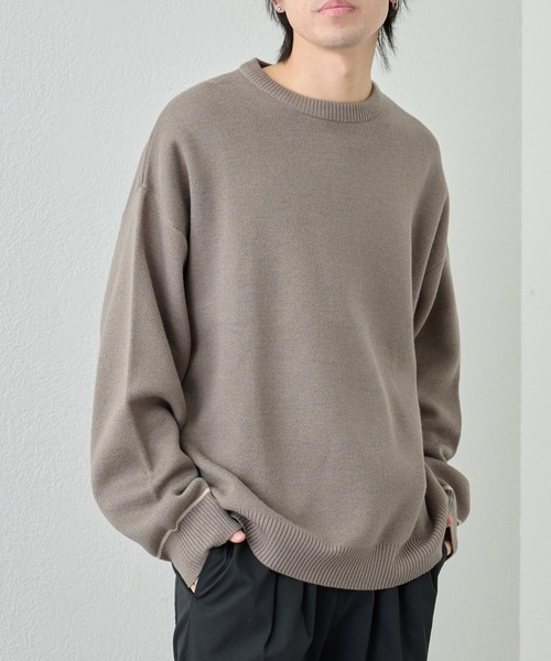 COLONY 2139（コロニートゥーワンスリーナイン）の「リサイクルポリクルーニット（ニット/セーター・メンズ・グレイッシュベージュ/アイボリー/バイオレット/ブラック/ブルー・LARGE/MEDIUM）」の3枚目の写真