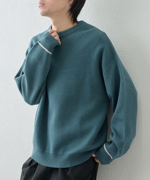 COLONY 2139（コロニートゥーワンスリーナイン）の「リサイクルポリクルーニット（ニット/セーター・メンズ・グレイッシュベージュ/アイボリー/バイオレット/ブラック/ブルー・LARGE/MEDIUM）」の4枚目の写真