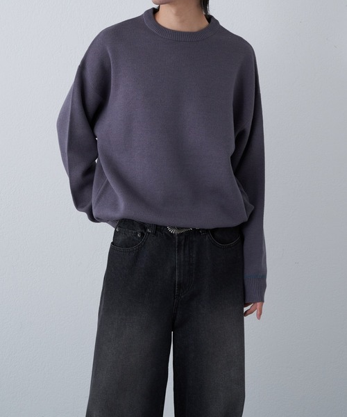 COLONY 2139（コロニートゥーワンスリーナイン）の「リサイクルポリクルーニット（ニット/セーター・メンズ・グレイッシュベージュ/アイボリー/バイオレット/ブラック/ブルー・LARGE/MEDIUM）」の11枚目の写真