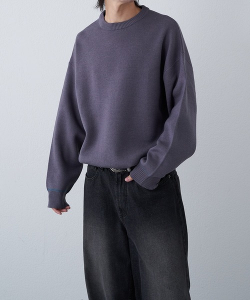 COLONY 2139（コロニートゥーワンスリーナイン）の「リサイクルポリクルーニット（ニット/セーター・メンズ・グレイッシュベージュ/アイボリー/バイオレット/ブラック/ブルー・LARGE/MEDIUM）」の13枚目の写真