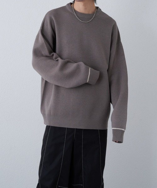 COLONY 2139（コロニートゥーワンスリーナイン）の「リサイクルポリクルーニット（ニット/セーター・メンズ・グレイッシュベージュ/アイボリー/バイオレット/ブラック/ブルー・LARGE/MEDIUM）」の14枚目の写真