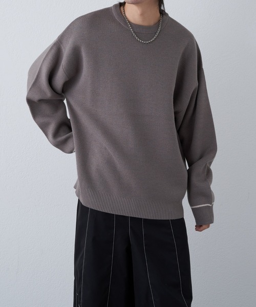 COLONY 2139（コロニートゥーワンスリーナイン）の「リサイクルポリクルーニット（ニット/セーター・メンズ・グレイッシュベージュ/アイボリー/バイオレット/ブラック/ブルー・LARGE/MEDIUM）」の16枚目の写真