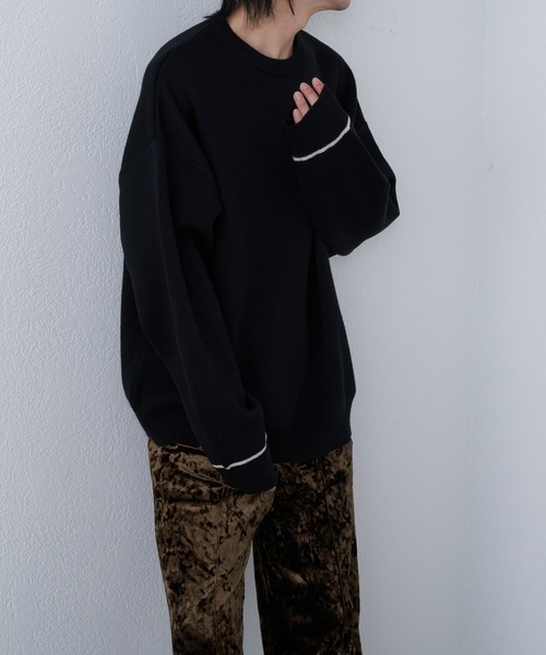 COLONY 2139（コロニートゥーワンスリーナイン）の「リサイクルポリクルーニット（ニット/セーター・メンズ・グレイッシュベージュ/アイボリー/バイオレット/ブラック/ブルー・LARGE/MEDIUM）」の20枚目の写真