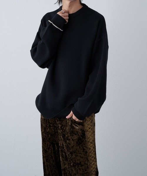 COLONY 2139（コロニートゥーワンスリーナイン）の「リサイクルポリクルーニット（ニット/セーター・メンズ・グレイッシュベージュ/アイボリー/バイオレット/ブラック/ブルー・LARGE/MEDIUM）」の18枚目の写真