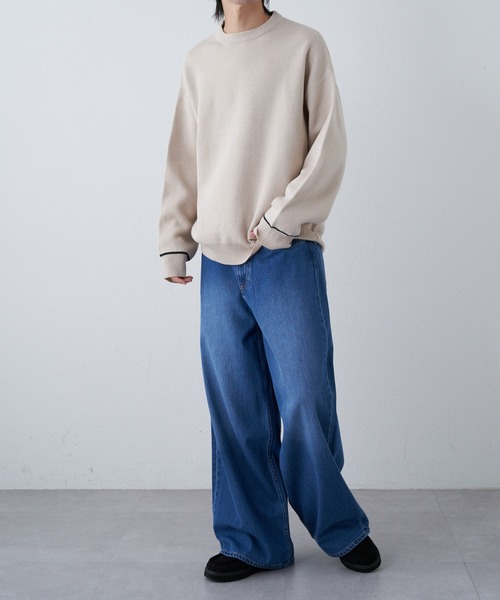 COLONY 2139（コロニートゥーワンスリーナイン）の「リサイクルポリクルーニット（ニット/セーター・メンズ・グレイッシュベージュ/アイボリー/バイオレット/ブラック/ブルー・LARGE/MEDIUM）」の21枚目の写真