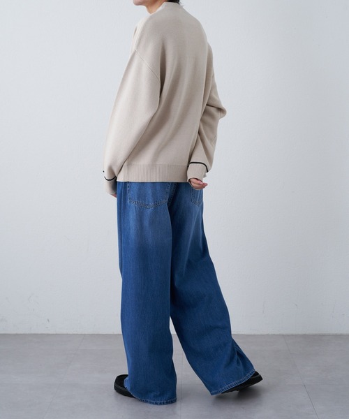 COLONY 2139（コロニートゥーワンスリーナイン）の「リサイクルポリクルーニット（ニット/セーター・メンズ・グレイッシュベージュ/アイボリー/バイオレット/ブラック/ブルー・LARGE/MEDIUM）」の22枚目の写真