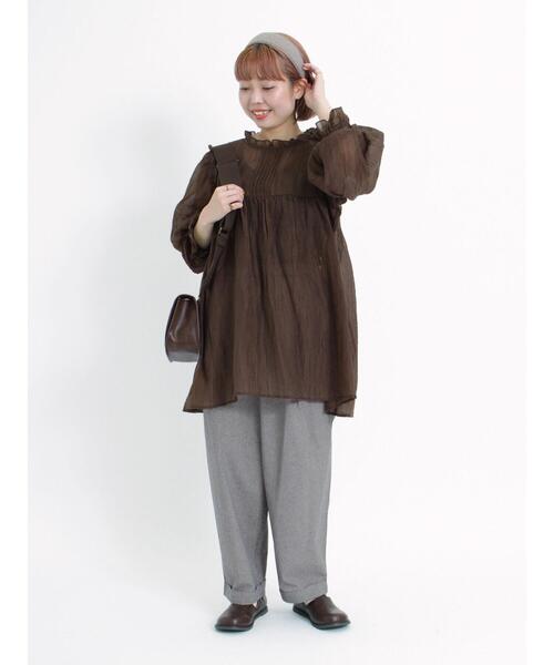 Samansa Mos2（サマンサ モスモス）の「裾折り返しパンツ（その他パンツ・レディース・カーキ/ベージュ/ブラック・F）」の9枚目の写真