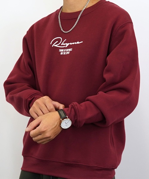 Burner(バーナー)の「【GROOVY STORE】バックプリント裏起毛スウェットクルー(スウェット・メンズ・ブラック/ホワイト/ブルー/バーガンディー/ブラック系その他2/ネイビー/杢グレー/ライトブラック・L/LL/M/3L/4L)」の2枚目の写真