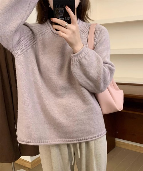 MAISON DE THERESE(メゾン ド テレーズ)の「ビッグシルエット クルーネックニットトップス/セーター(ニット/セーター・レディース・オレンジ/パープル/レッド/カーキ/ブルー/ローズ/アイボリー・FREE)」の9枚目の写真