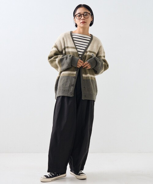 FREAK'S STORE(フリークスストア)の「TOWN CRAFT × FREAK'S STORE/タウンクラフト 別注 ボーダー ニットカーディガン(カーディガン/ボレロ・レディース・ブルー/オリーブ/マスタード・フリ-)」の4枚目の写真