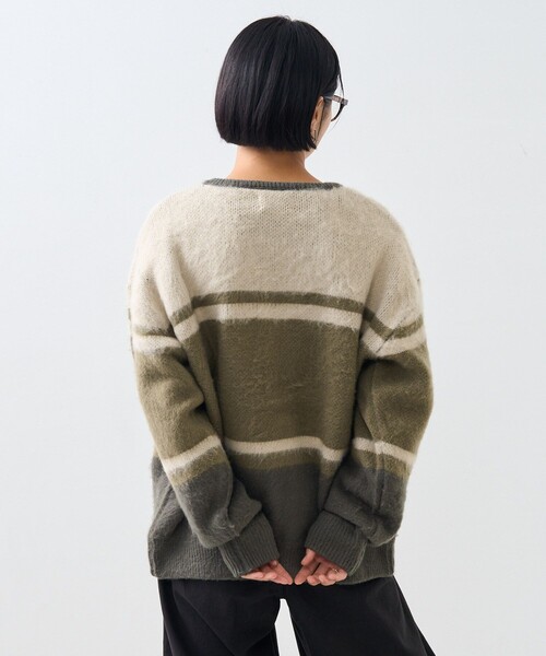 FREAK'S STORE(フリークスストア)の「TOWN CRAFT × FREAK'S STORE/タウンクラフト 別注 ボーダー ニットカーディガン(カーディガン/ボレロ・レディース・ブルー/オリーブ/マスタード・フリ-)」の8枚目の写真
