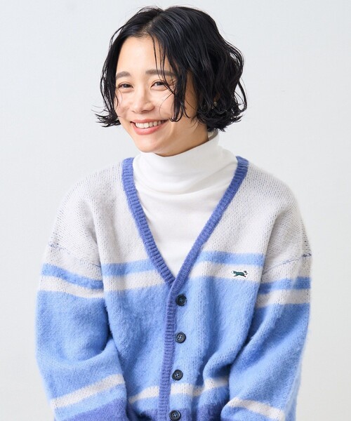 FREAK'S STORE(フリークスストア)の「TOWN CRAFT × FREAK'S STORE/タウンクラフト 別注 ボーダー ニットカーディガン(カーディガン/ボレロ・レディース・ブルー/オリーブ/マスタード・フリ-)」の6枚目の写真