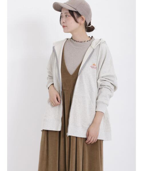 Samansa Mos2（サマンサ モスモス）の「【KELTYXSamansaMos2】裏毛サイドスリットパーカー（Tシャツ/カットソー・レディース・グリーン/ブラック/ブラウン/グレー・F）」の8枚目の写真