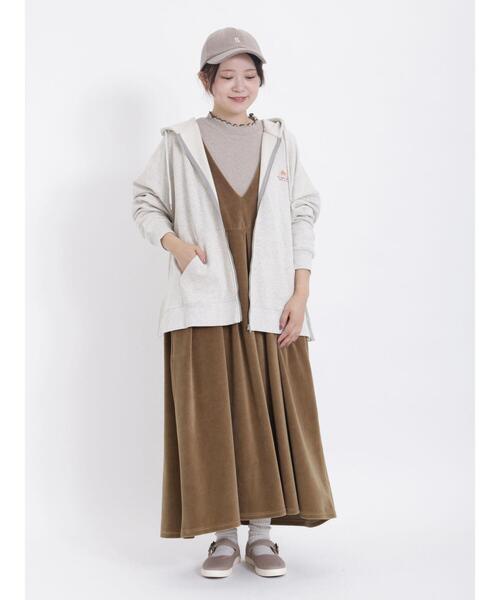 Samansa Mos2（サマンサ モスモス）の「【KELTYXSamansaMos2】裏毛サイドスリットパーカー（Tシャツ/カットソー・レディース・グリーン/ブラック/ブラウン/グレー・F）」の9枚目の写真