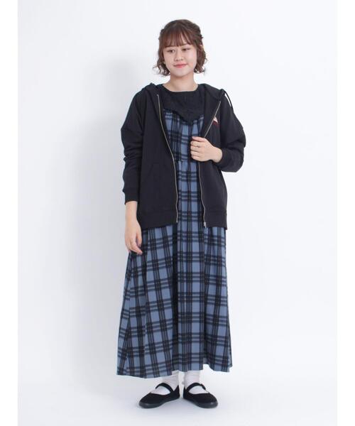 Samansa Mos2（サマンサ モスモス）の「【KELTYXSamansaMos2】裏毛サイドスリットパーカー（Tシャツ/カットソー・レディース・グリーン/ブラック/ブラウン/グレー・F）」の12枚目の写真