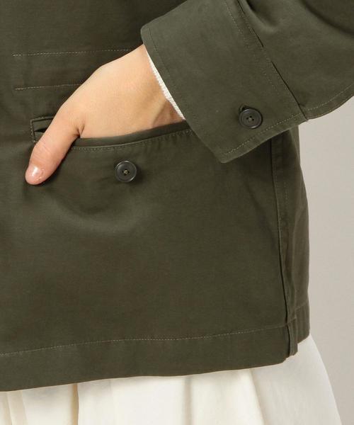 green label relaxing(グリーンレーベルリラクシング)の「CB 40/-ダブルクロス ピーチ M65 ブルゾン◆(ミリタリージャケット・レディース・ベージュ/オリーブ・36/38)」の7枚目の写真