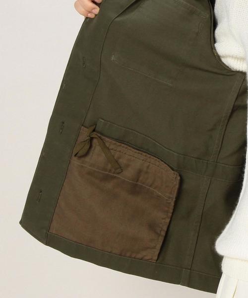 green label relaxing(グリーンレーベルリラクシング)の「CB 40/-ダブルクロス ピーチ M65 ブルゾン◆(ミリタリージャケット・レディース・ベージュ/オリーブ・36/38)」の8枚目の写真