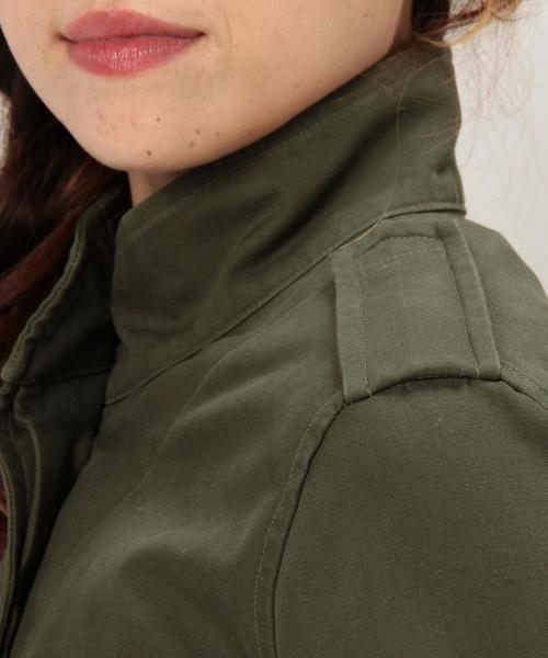 green label relaxing(グリーンレーベルリラクシング)の「CB 40/-ダブルクロス ピーチ M65 ブルゾン◆(ミリタリージャケット・レディース・ベージュ/オリーブ・36/38)」の10枚目の写真