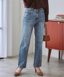 nissen | ハイウエストストレートデニムパンツ　ノンストレッチジーンズ(デニムパンツ)