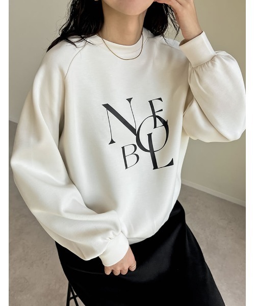 Re:EDIT（リエディ）の「[イージーケア]ダンボールロゴプリントプルオーバー（パーカー・レディース・アイボリー系/グレー/ブラック・MEDIUM/LARGE）」の3枚目の写真