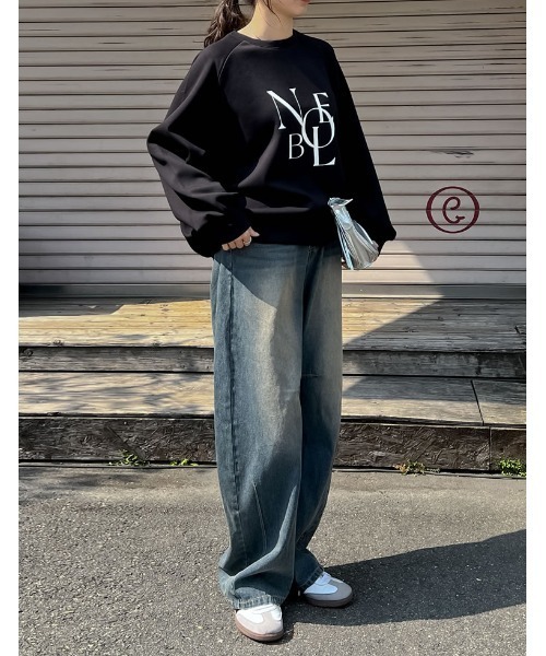 Re:EDIT（リエディ）の「[イージーケア]ダンボールロゴプリントプルオーバー（パーカー・レディース・アイボリー系/グレー/ブラック・MEDIUM/LARGE）」の11枚目の写真