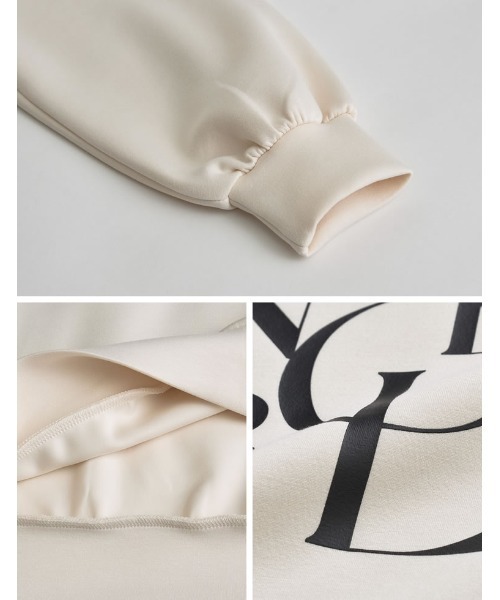 Re:EDIT（リエディ）の「[イージーケア]ダンボールロゴプリントプルオーバー（パーカー・レディース・アイボリー系/グレー/ブラック・MEDIUM/LARGE）」の20枚目の写真