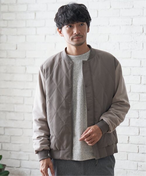ikka（イッカ）の「sorona(R)コンビ中綿ブルゾン（ブルゾン・メンズ・ベージュ/ネイビー・XL/L/M/S）」の3枚目の写真