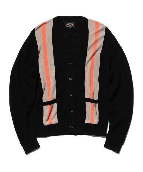 BEAMS PLUS(ビームスプラス)の「BEAMS PLUS / コットン ジャカード ストライプ カーディガン(カーディガン/ボレロ・メンズ・ベージュ/ブラック/イエロー系その他6/サックスブルー・M/S/XL/L)」の1枚目の写真