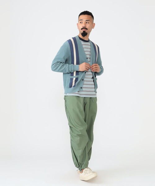 BEAMS PLUS(ビームスプラス)の「BEAMS PLUS / コットン ジャカード ストライプ カーディガン(カーディガン/ボレロ・メンズ・ベージュ/ブラック/イエロー系その他6/サックスブルー・M/S/XL/L)」の14枚目の写真