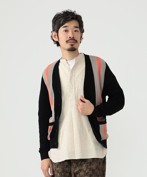 BEAMS PLUS(ビームスプラス)の「BEAMS PLUS / コットン ジャカード ストライプ カーディガン(カーディガン/ボレロ・メンズ・ベージュ/ブラック/イエロー系その他6/サックスブルー・M/S/XL/L)」の17枚目の写真