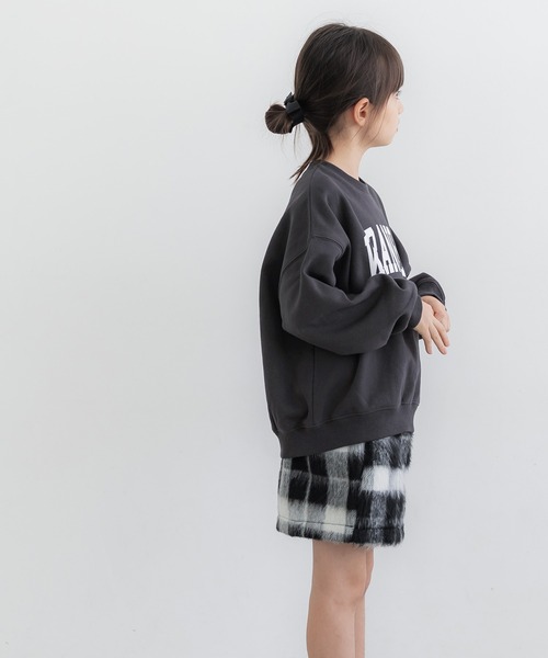 coca（coca）（コカ）の「キッズ 親子お揃いヘビーウェイト裏起毛プリントスウェット（スウェット・キッズ・チャコール/ホワイト/ピンク/ライトグレー・110/120/130/140）」の10枚目の写真