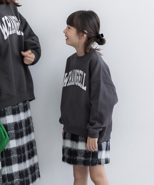 coca（coca）（コカ）の「キッズ 親子お揃いヘビーウェイト裏起毛プリントスウェット（スウェット・キッズ・チャコール/ホワイト/ピンク/ライトグレー・110/120/130/140）」の9枚目の写真