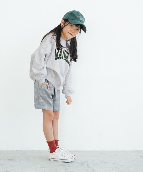 coca（coca）（コカ）の「キッズ 親子お揃いヘビーウェイト裏起毛プリントスウェット（スウェット・キッズ・チャコール/ホワイト/ピンク/ライトグレー・110/120/130/140）」の11枚目の写真