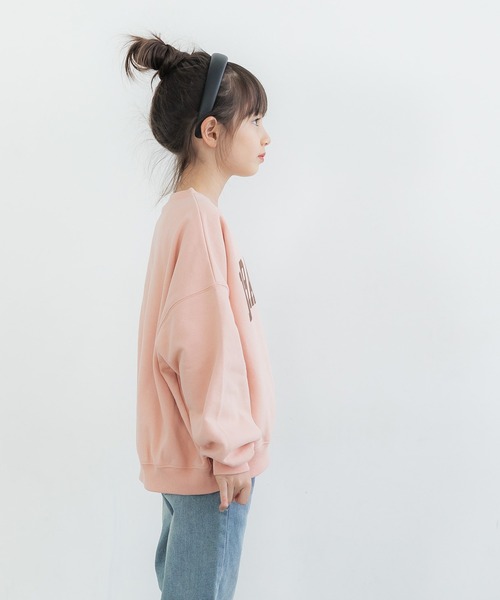 coca（coca）（コカ）の「キッズ 親子お揃いヘビーウェイト裏起毛プリントスウェット（スウェット・キッズ・チャコール/ホワイト/ピンク/ライトグレー・110/120/130/140）」の14枚目の写真