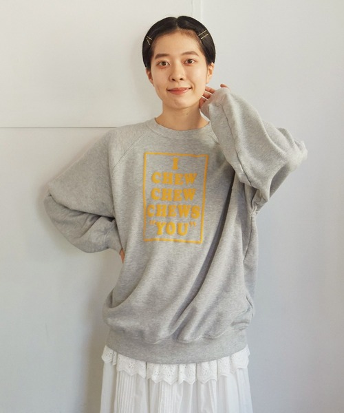 【即日発送】CHILD WOMAN 裏毛製品染め 発砲ロゴスウェット 即日発送】CHILD WOMAN 裏毛製品染め 発砲ロゴスウェット