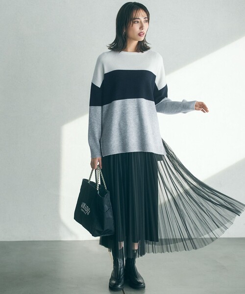 23区(ニジュウサンク)の「【洗える】ウールカシミヤ カラーブロック ニット(ニット/セーター・レディース・ピンク系1/ブラック系1/スモーキーグリーン系1/アイボリー系1・44/46)」の9枚目の写真