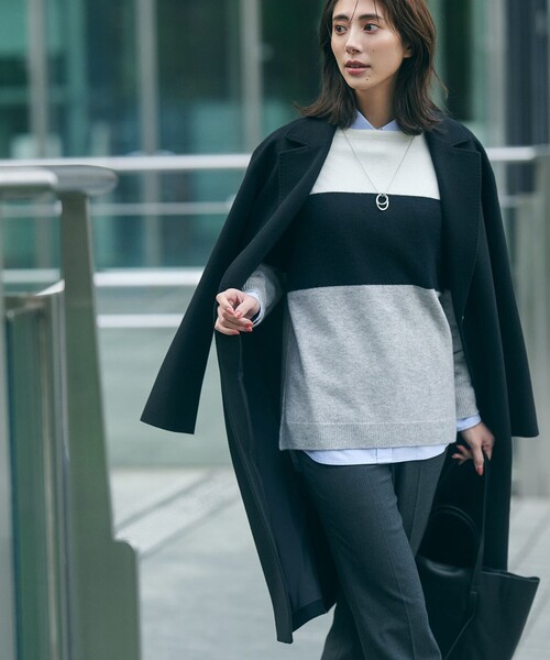 23区(ニジュウサンク)の「【洗える】ウールカシミヤ カラーブロック ニット(ニット/セーター・レディース・ピンク系1/ブラック系1/スモーキーグリーン系1/アイボリー系1・44/46)」の10枚目の写真