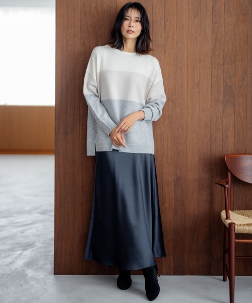 23区(ニジュウサンク)の「【洗える】ウールカシミヤ カラーブロック ニット(ニット/セーター・レディース・ピンク系1/ブラック系1/スモーキーグリーン系1/アイボリー系1・44/46)」の13枚目の写真