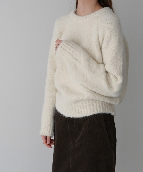 CANAL JEAN（キャナルジーン）の「El mar　アルパカ混ラグランニット（ニット/セーター・レディース・チャコールグレー/ブルー/ベージュ/ピンク・ONE SIZE）」の8枚目の写真