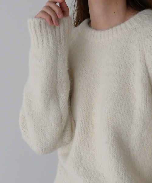 CANAL JEAN（キャナルジーン）の「El mar　アルパカ混ラグランニット（ニット/セーター・レディース・チャコールグレー/ブルー/ベージュ/ピンク・ONE SIZE）」の10枚目の写真