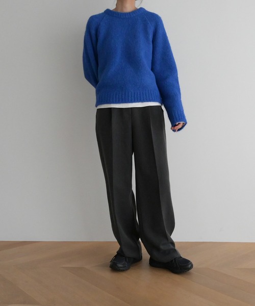 CANAL JEAN（キャナルジーン）の「El mar　アルパカ混ラグランニット（ニット/セーター・レディース・チャコールグレー/ブルー/ベージュ/ピンク・ONE SIZE）」の14枚目の写真