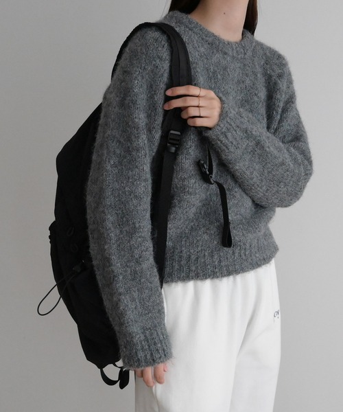 CANAL JEAN（キャナルジーン）の「El mar　アルパカ混ラグランニット（ニット/セーター・レディース・チャコールグレー/ブルー/ベージュ/ピンク・ONE SIZE）」の5枚目の写真