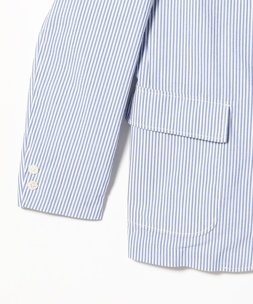 BEAMS PLUS 3B Shirt Jacket シアサッカー界 BEAMS PLUS 3B Shirt