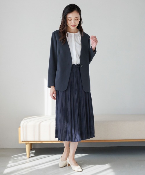 Elura（エルーラ）の「セレモニー&お祝いVネックジャケット（ノーカラージャケット・レディース・ブラック/ネイビー/グレイッシュベージュ・LARGE/MEDIUM/SMALL/X-LARGE）」の15枚目の写真