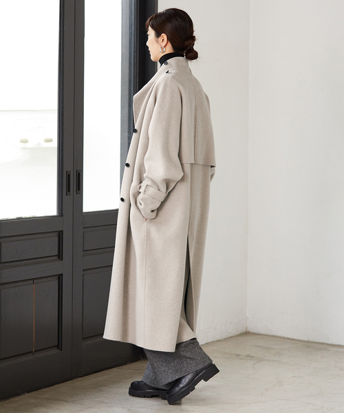 VERMEILIENA super160リバースタンドカラー ロングコート セール】super160 リバー スタンドカラー ロングコート（その他