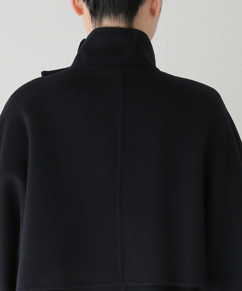 セール】super160 リバー スタンドカラー ロングコート（その他