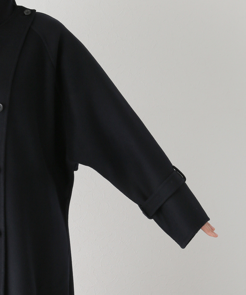 セール】super160 リバー スタンドカラー ロングコート（その他