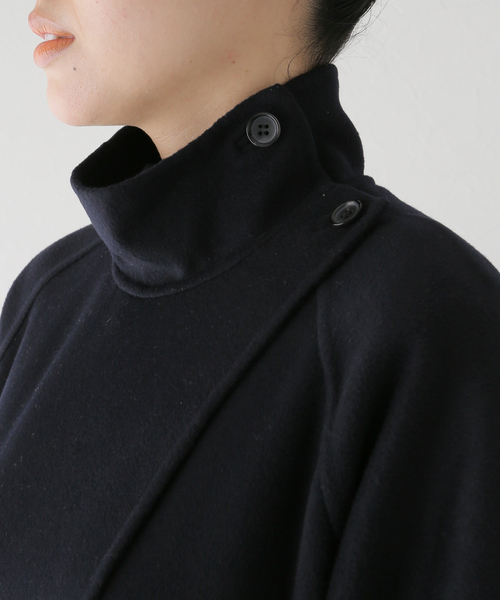 セール】super160 リバー スタンドカラー ロングコート（その他