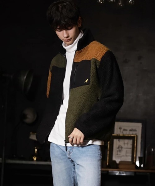 KANGOL（カンゴール）の「【KANGOL】ボアブルゾン 23031-901（ブルゾン・メンズ・その他2/その他1/その他3/パープル/グリーン/ブラック/ブラウン/ホワイト/ベージュ・M/L/XL）」の7枚目の写真