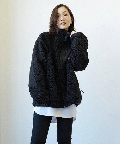 KANGOL（カンゴール）の「【KANGOL】ボアブルゾン 23031-901（ブルゾン・メンズ・その他2/その他1/その他3/パープル/グリーン/ブラック/ブラウン/ホワイト/ベージュ・M/L/XL）」の3枚目の写真